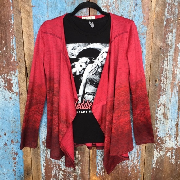 Unity World Wear Red Cardigan Sweater Size S - Picture 2 of 8